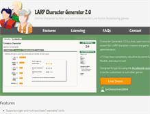 Tablet Screenshot of larpcharactergenerator.com
